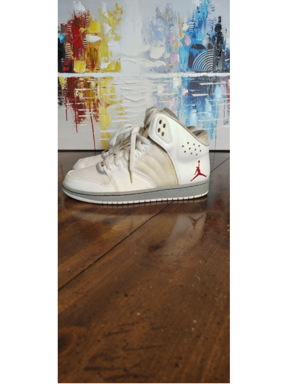 Jordan Air Jordan Shoes Mens Size 8.5 White Gray Mid Top Sneakers 838818-103